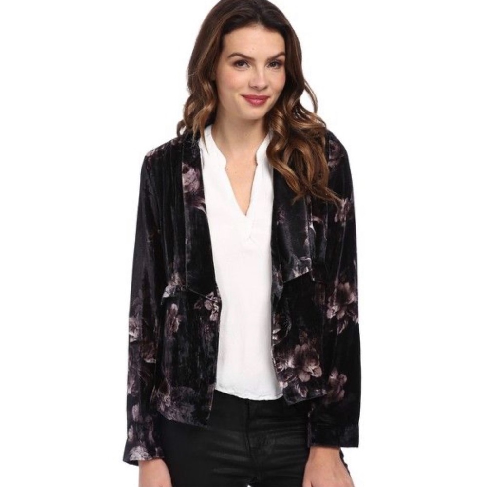 NWT Chaser Velvet English Roses Blazer